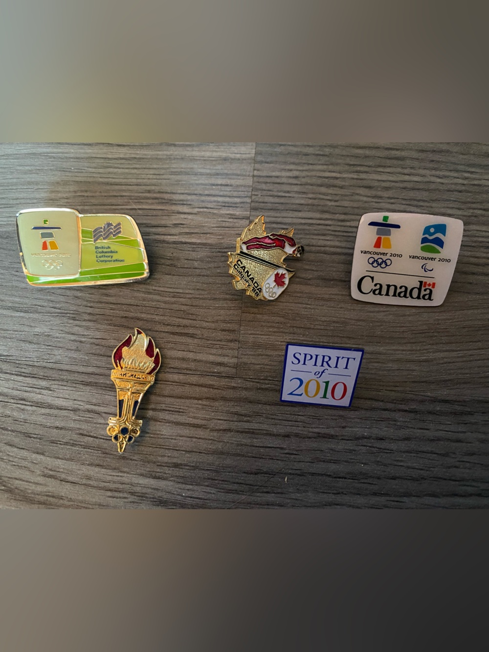 Vancouver 2010 Canada Olympic Collectible Pins - Gold and Multicolor